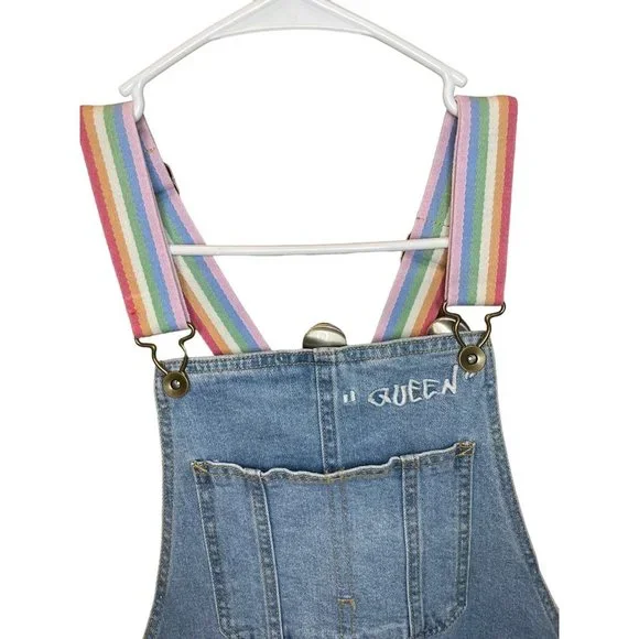 Take Pride Target Embroidered Rainbow Queen Shortalls / Overalls Unisex Sz XXL - Picture 3 of 9